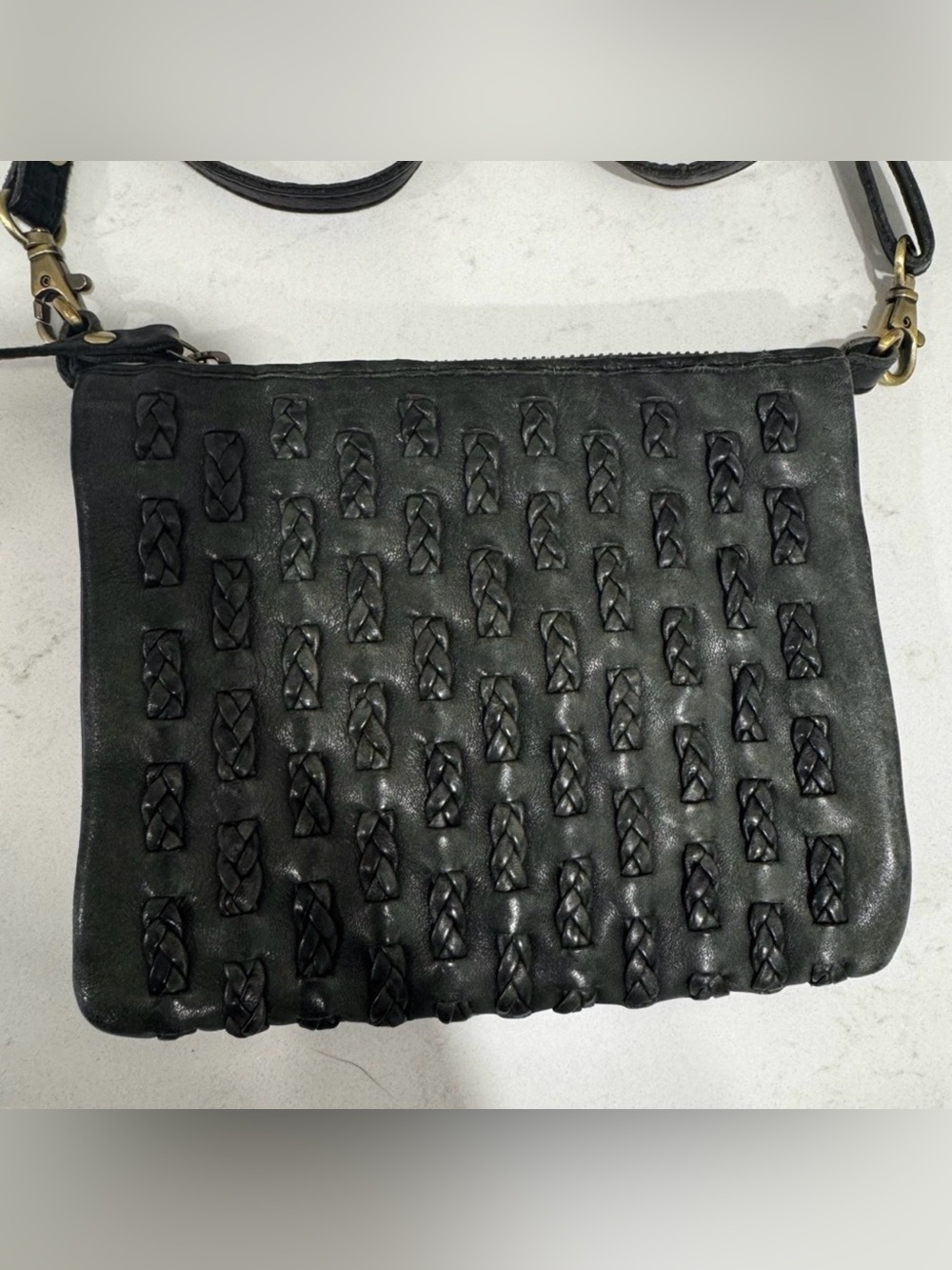 MILO Evelyn Cross Black Leather Crossbody Wallet Bag